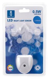 Aigostar - LED RGB Нощна лампа със сензор за здрач LED/0,5W/230V снежинка