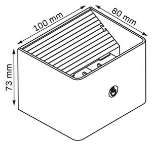 LED екстериорен аплик със сензор MIRI LED/2,5W/3,7V 3000-6400K 4000 mAh черен