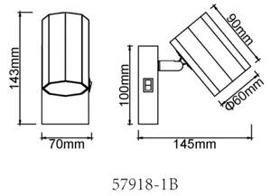 Globo 57918-1B - Спот аплик JAMES 1xGU10/25W/230V черен
