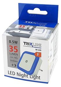 LED нощна лампа със сензор за здрач LED/0,5W/230V синя