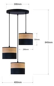 Полилей на кабел ALBA 3xE27/15W/230V Ø 40 cm черен/кафяв