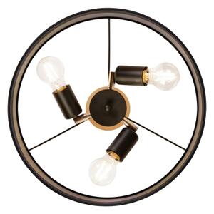Плафон ALBA 3xE27/15W/230V Ø 40 cm черен/кафяв