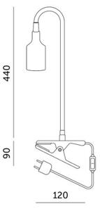 Гъвкава настолна лампа с клипс PLANTY 1xE27/30W/230V бяла
