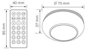 LED RGBW осветление за мебели LED/0,5W/4,5V 3xAAA бяло + дистанционно управление