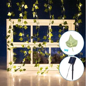 Aigostar - LED соларен гирлянд 70xLED/4x1m IP65 топла бяла ivy