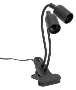 Гъвкава настолна лампа с клипс за растения PLANTY 2xE27/30W/230V черна