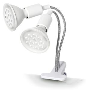Гъвкава настолна лампа с клипс PLANTY 2xE27/30W/230V бяла за растения