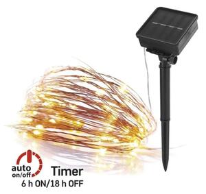 LED соларен гирлянд LED/2,4W/1,2V 1xAA 15 м IP44 3000K 600 mAh