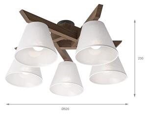Brilagi - LED плафониера ANTHONY 5xE14/40W/230V дъб/орех/бяла