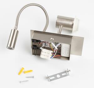 Brilagi - LED Гъвкав аплик NUBILA 1xE27/25W/230V + LED/3W матов хром/сив