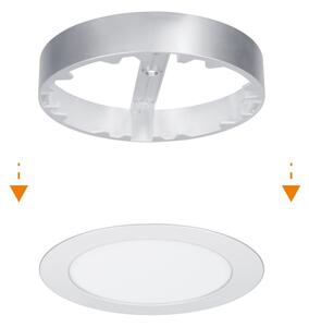 Solight WD240-S - LED панел 2в1 LED/12W/230V 3000/4000/6000K пр.17см IP54 сребрист