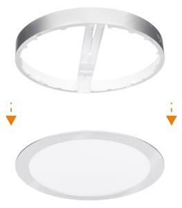 Solight WD242-S - LED панел 2 в 1, 18 W/230 V, 3000/4000/6000 K, Ø 22,5 см, IP54, сребрист