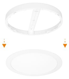 Solight WD242-W - LED панел 2 в 1 18W/230V 3000/4000/6000K, диаметър 22,5 см, IP54, бял