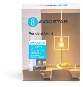 Aigostar - LED дървен полилей с кабел 1xE27/9W/230V 2200K бор