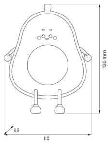 LED димируема презареждаема детска нощна лампа AVOCADO LED/1W/5V 1200 mAh