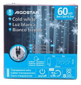 Aigostar - LED външна коледна гирлянда 120xLED/6W/230V/8 функции 3x0,7m IP44 студено бяло+ДУ