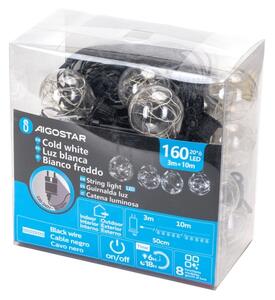 Aigostar - LED Външен декоративен гирлянд 160xLED/3,6W/230V 10m IP44 студено бял