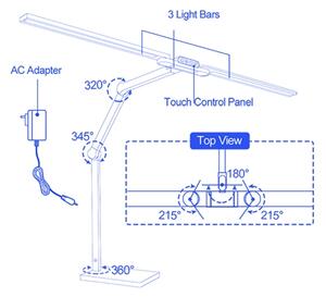 Brilagi-LED Димируема сензорна настолна лампа VARIO LED/24W/230V 3000-6500K черна