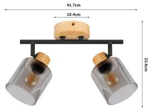 Brilagi - Точково осветително тяло HYGGE 2xE14/15W/230V дърво/димчато