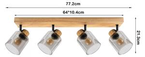 Brilagi - Точково осветително тяло HYGGE 4xE14/15W/230V дърво/опушено