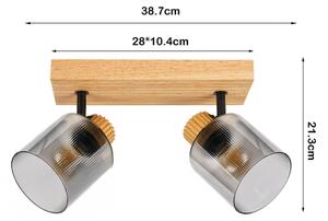 Brilagi - Точково осветително тяло HYGGE 2xE14/15W/230V дърво/опушено
