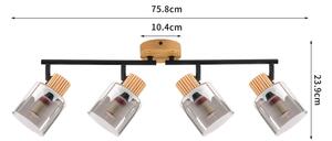 Brilagi - Спот осветително тяло HYGGE 4xE14/15W/230V дърво/опушено
