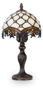 Brilagi - Tiffany витражна настолна лампа слонова кост 1xE27/60W/230V