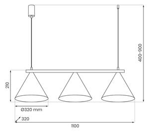 Полилей на кабел CAPITAL 3xGX53/15W/230V бежов