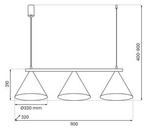 Полилей на кабел CAPITAL 3xGX53/15W/230V зелен