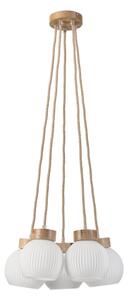 Полилей на кабел LOOMIS 5xE27/15W/230V 83 cm бежов/дъб