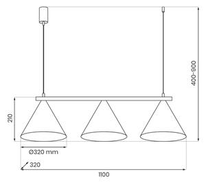 Полилей на кабел CAPITAL 3xGX53/15W/230V бял
