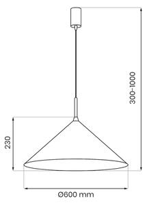 Полилей на кабел CAPITAL 1xGX53/15W/230V, Ø 60 см, розово злато