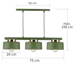 Полилей на кабел IGNIA 3xE27/60W/230V зелен/златист