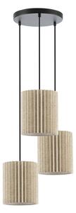 Brilagi - Полилей на кабел NORDIC WAVE 3xE27/15W/230V Ø 38 cm лен/черен