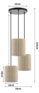 Brilagi - Полилей на кабел NORDIC WAVE 3xE27/15W/230V Ø 38 cm лен/черен