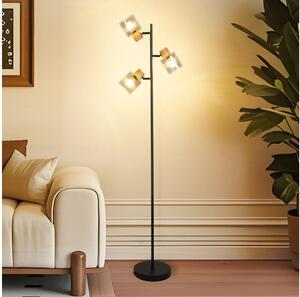Brilagi - Подова лампа HYGGE 3xE14/15W/230V дърво/опушено