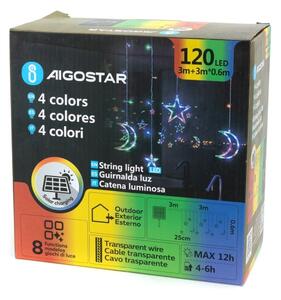 Aigostar - LED RGBY соларен гирлянд 120 LED / 8 режима, 3 x 0,6 m, 500 mAh, IP65