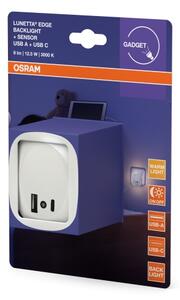 Osram- LED нощна лампа за контакт със сензор и USB LUNETTA LED/12,5W/230V