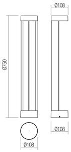 Redo 90366 - LED Външна лампа ZEUS LED/11,5W/230V 3000K 75 cm IP54 кафява