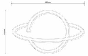 LED Неонова декорация за стена PLANET LED/3W/3xAA USB син/жълти