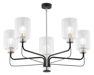 Jupiter 1884 - Полилей на тръба CERES 5xE27/15W/230V матов хром/черен