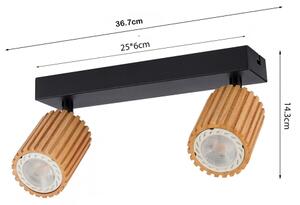 Brilagi - Точково осветително тяло MODERN WOOD 2xGU10/8W/230V дърво/черно
