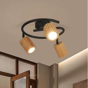 Brilagi - Точково осветително тяло MODERN WOOD 3xGU10/8W/230V дърво/черно