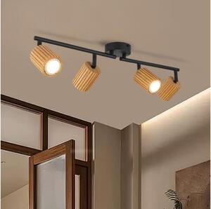 Brilagi - Точково осветително тяло MODERN WOOD 4xGU10/8W/230V дърво/черно