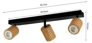 Brilagi - Точково осветително тяло MODERN WOOD 3xGU10/8W/230V дърво/черно