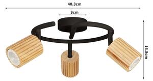 Brilagi - Точково осветително тяло MODERN WOOD 3xGU10/8W/230V дърво/черно