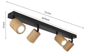 Brilagi - Точково осветително тяло MODERN WOOD 4xGU10/8W/230V дърво/черно