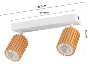 Brilagi - Точково осветително тяло MODERN WOOD 2xGU10/8W/230V дърво/бяло