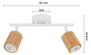 Brilagi - Точково осветително тяло MODERN WOOD 2xGU10/8W/230V дърво/бяло