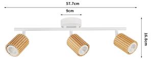 Brilagi - Спот осветително тяло MODERN WOOD 3xGU10/8W/230V дърво/бяло